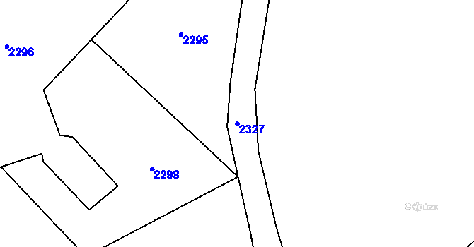 Parcela st. 2327 v KÚ Banín, Katastrální mapa