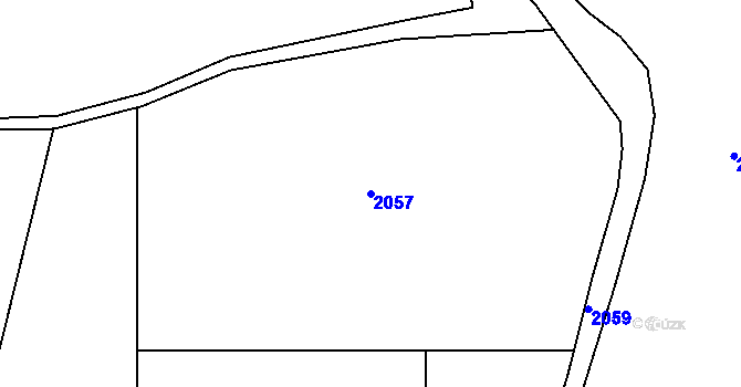 Parcela st. 2057 v KÚ Banín, Katastrální mapa
