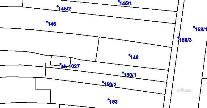 Parcela st. 203 v KÚ Bánov, Katastrální mapa