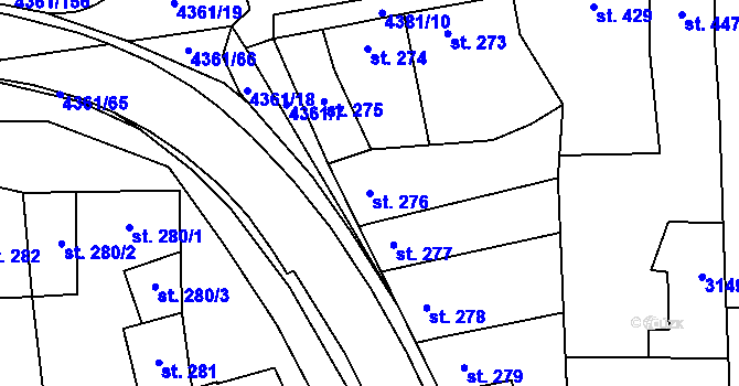 Parcela st. 276 v KÚ Bánov, Katastrální mapa
