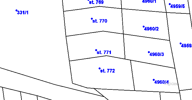 Parcela st. 771 v KÚ Bánov, Katastrální mapa