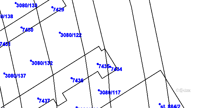 Parcela st. 784/1 v KÚ Bánov, Katastrální mapa