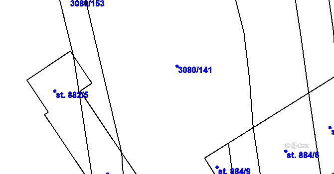 Parcela st. 784/7 v KÚ Bánov, Katastrální mapa