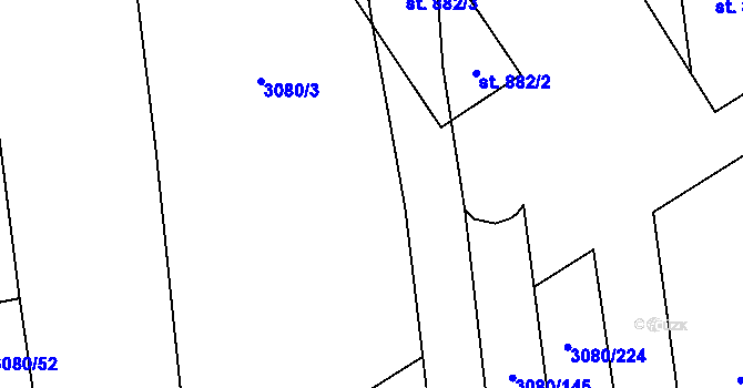 Parcela st. 882/9 v KÚ Bánov, Katastrální mapa