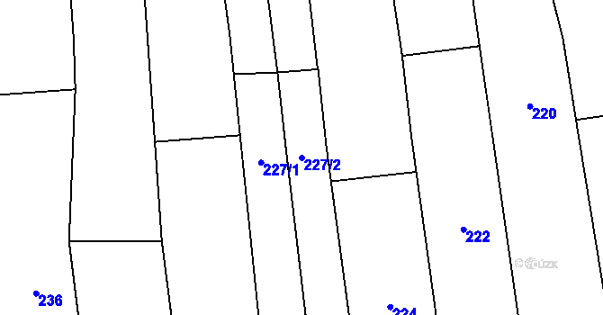 Parcela st. 227/2 v KÚ Bánov, Katastrální mapa