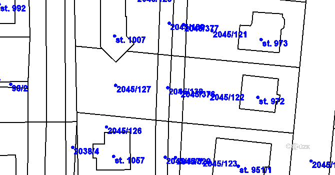 Parcela st. 2045/138 v KÚ Bánov, Katastrální mapa