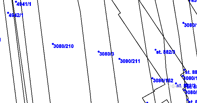 Parcela st. 3080/3 v KÚ Bánov, Katastrální mapa