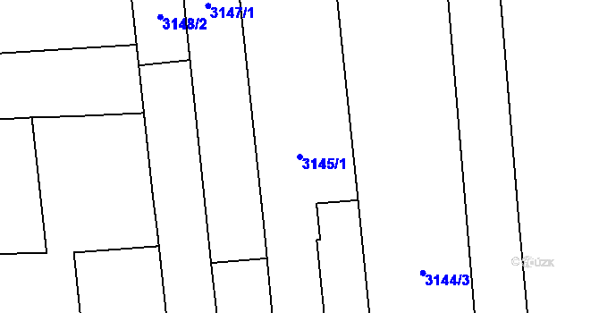 Parcela st. 3145/1 v KÚ Bánov, Katastrální mapa