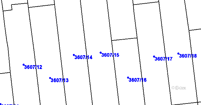 Parcela st. 3607/15 v KÚ Bánov, Katastrální mapa
