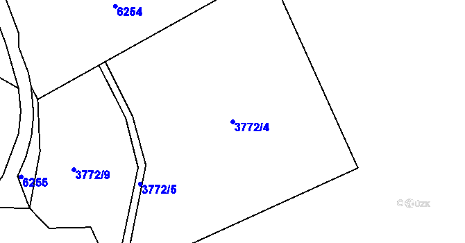 Parcela st. 3772/4 v KÚ Bánov, Katastrální mapa