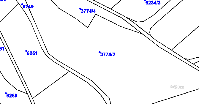 Parcela st. 3774/2 v KÚ Bánov, Katastrální mapa