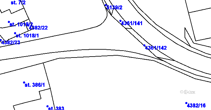 Parcela st. 4382/21 v KÚ Bánov, Katastrální mapa