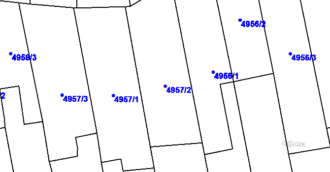 Parcela st. 4957/2 v KÚ Bánov, Katastrální mapa