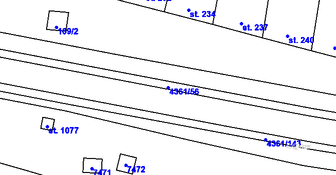 Parcela st. 4361/56 v KÚ Bánov, Katastrální mapa