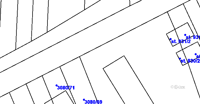 Parcela st. 3080/65 v KÚ Bánov, Katastrální mapa