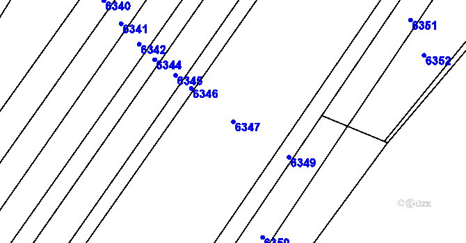 Parcela st. 6347 v KÚ Bánov, Katastrální mapa