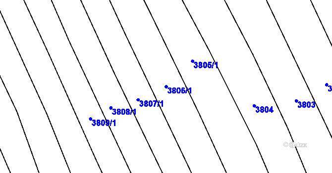 Parcela st. 3806/1 v KÚ Bánov, Katastrální mapa