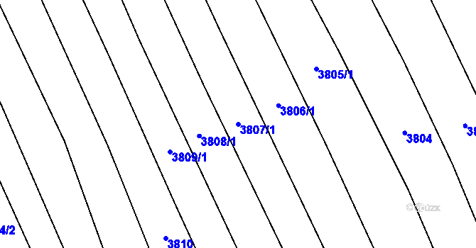 Parcela st. 3807/1 v KÚ Bánov, Katastrální mapa