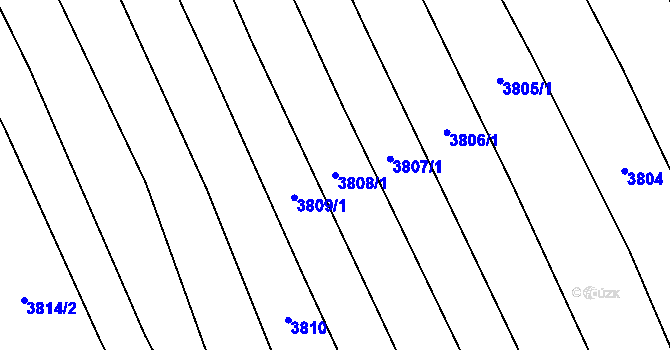 Parcela st. 3808/1 v KÚ Bánov, Katastrální mapa