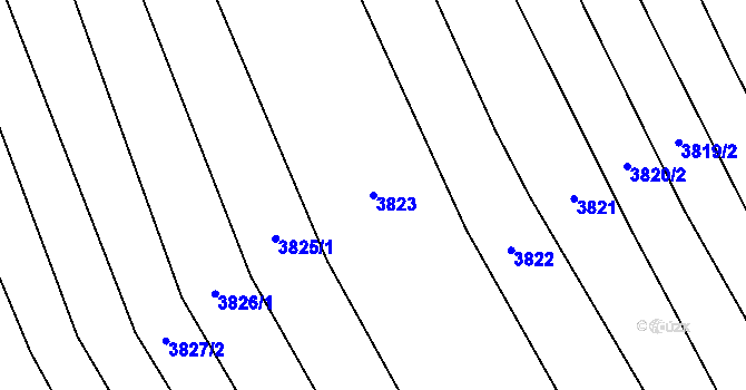Parcela st. 3823 v KÚ Bánov, Katastrální mapa