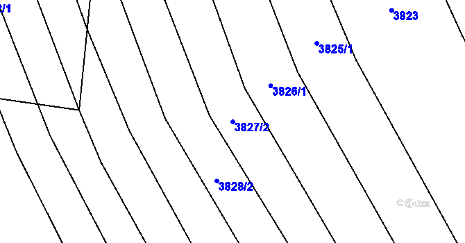 Parcela st. 3827/2 v KÚ Bánov, Katastrální mapa
