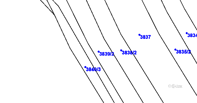 Parcela st. 3839/2 v KÚ Bánov, Katastrální mapa
