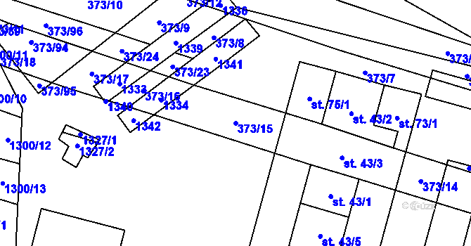 Parcela st. 373/15 v KÚ Báňovice, Katastrální mapa