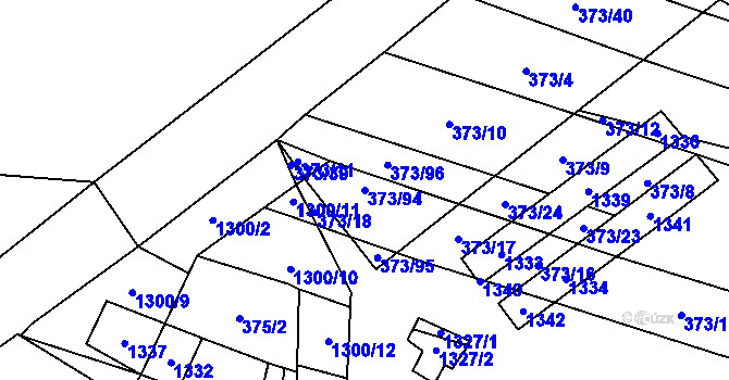 Parcela st. 373/94 v KÚ Báňovice, Katastrální mapa