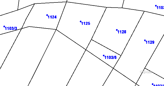 Parcela st. 1103/7 v KÚ Báňovice, Katastrální mapa