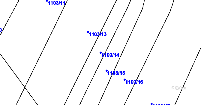 Parcela st. 1103/14 v KÚ Báňovice, Katastrální mapa