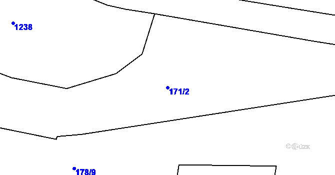Parcela st. 171/2 v KÚ Báňovice, Katastrální mapa