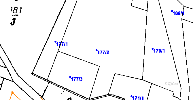 Parcela st. 177/2 v KÚ Bantice, Katastrální mapa