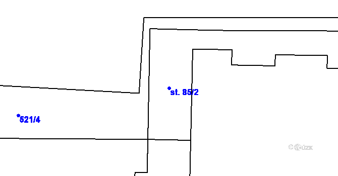 Parcela st. 85/2 v KÚ Barchov, Katastrální mapa