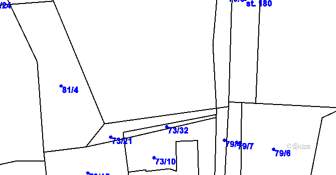 Parcela st. 73/20 v KÚ Barchov, Katastrální mapa