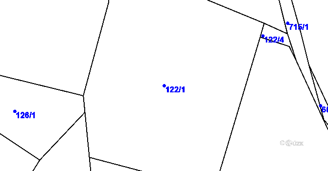Parcela st. 122/1 v KÚ Barchov, Katastrální mapa