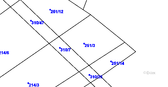 Parcela st. 251/3 v KÚ Barchov, Katastrální mapa