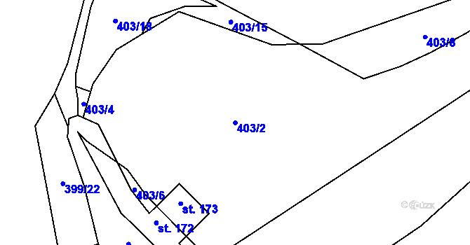 Parcela st. 403/2 v KÚ Barchov, Katastrální mapa