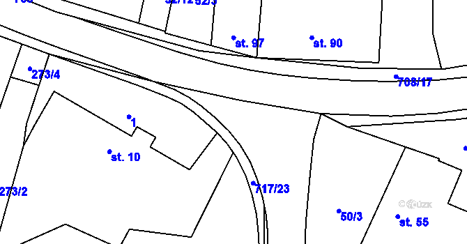Parcela st. 717/4 v KÚ Barchov, Katastrální mapa