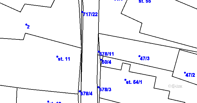 Parcela st. 678/11 v KÚ Barchov, Katastrální mapa