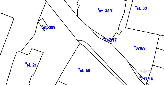Parcela st. 717/15 v KÚ Barchov, Katastrální mapa