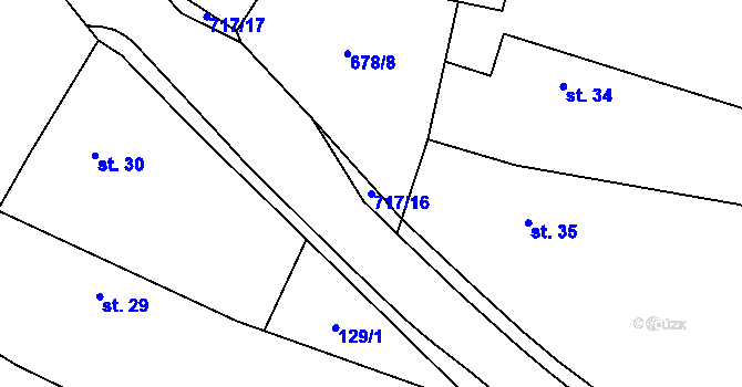 Parcela st. 717/16 v KÚ Barchov, Katastrální mapa