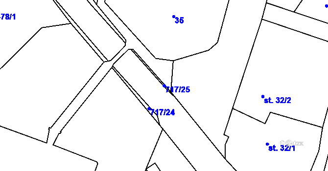 Parcela st. 717/25 v KÚ Barchov, Katastrální mapa