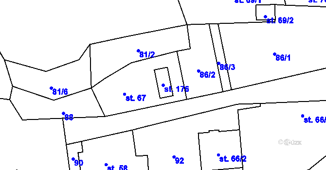 Parcela st. 176 v KÚ Barchov, Katastrální mapa