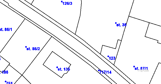 Parcela st. 717/8 v KÚ Barchov, Katastrální mapa