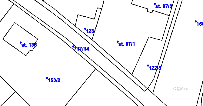 Parcela st. 717/9 v KÚ Barchov, Katastrální mapa