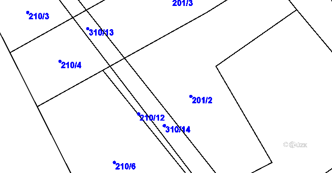 Parcela st. 208/12 v KÚ Barchov, Katastrální mapa