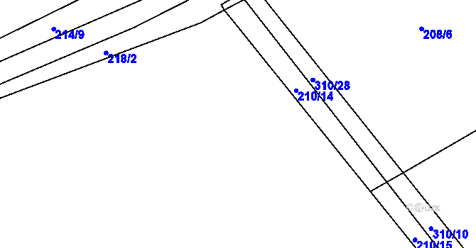 Parcela st. 210/2 v KÚ Barchov, Katastrální mapa