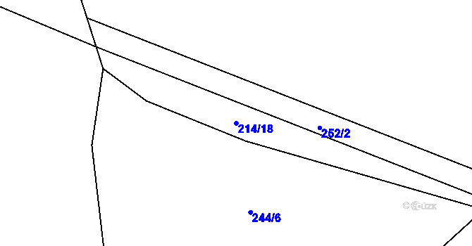 Parcela st. 214/18 v KÚ Barchov, Katastrální mapa