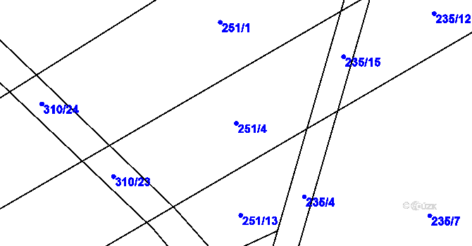 Parcela st. 251/4 v KÚ Barchov, Katastrální mapa