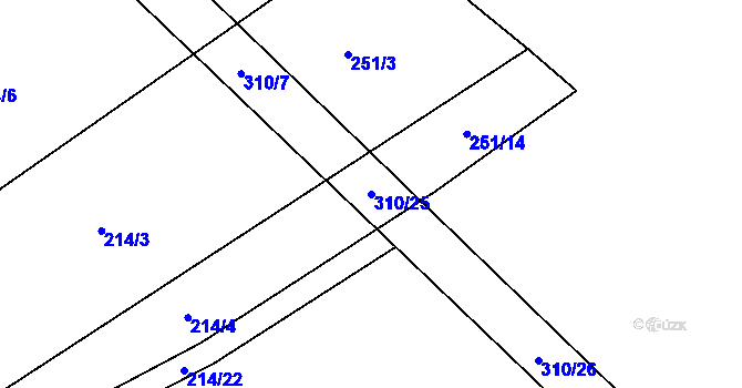 Parcela st. 310/25 v KÚ Barchov, Katastrální mapa
